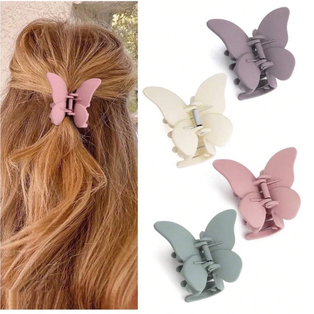Boho Medium Size Butterfly Claw Clips 4pc Set